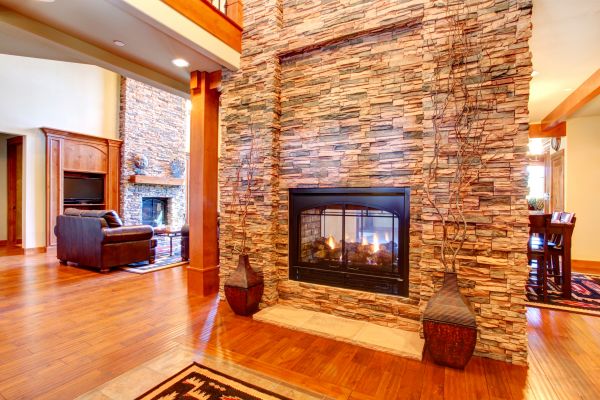 Stone Hearth Installation